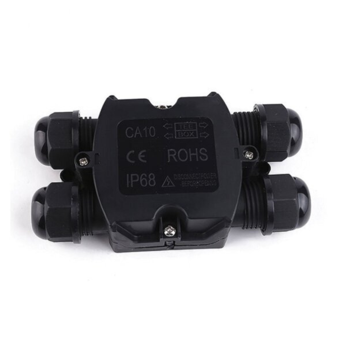 SRJQXH IP66 waterdichte aansluitdozen, 3-weg aansluitdoos met klemmenblokken, schroeven en waterdichte PG-stekker, voor binnen- en buitenkabels, 4-8 mm (zwart